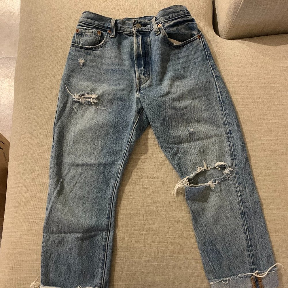 Levi's 501s skinny jeans (27-28, tailored)